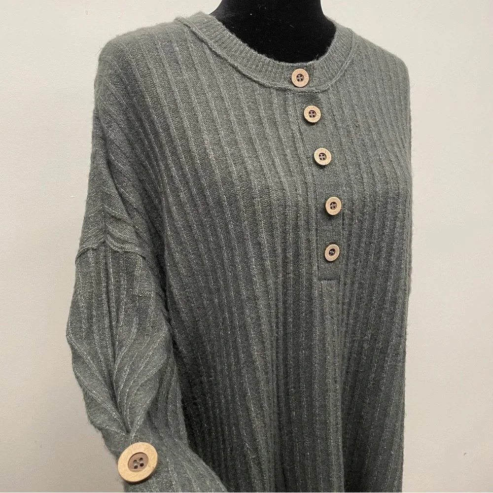 Intimately Free Free People Around the Clock Pullover Charcoal Gray M - Picture 4 of 10